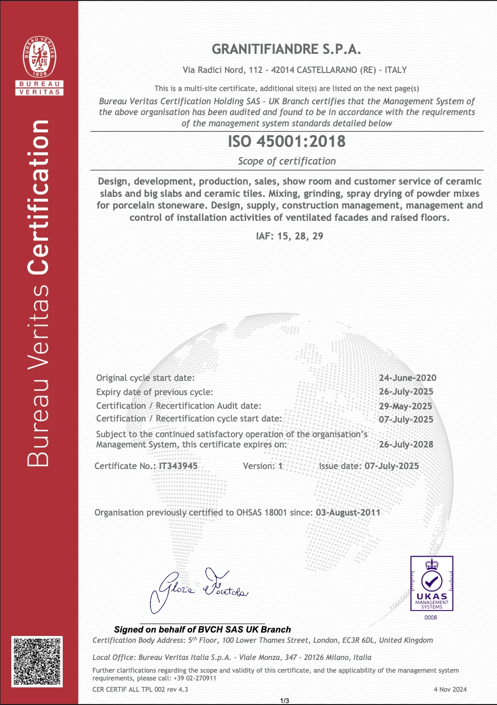 Сертификат ISO 45001:2018